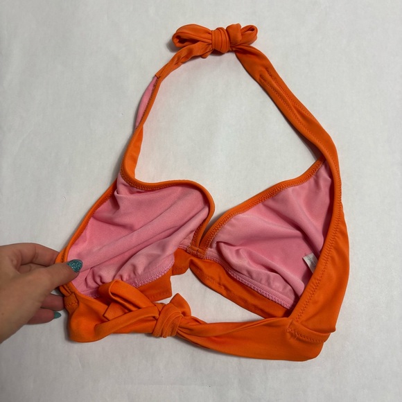 J.Crew orange triangle swimsuit top - Picture 3 of 6